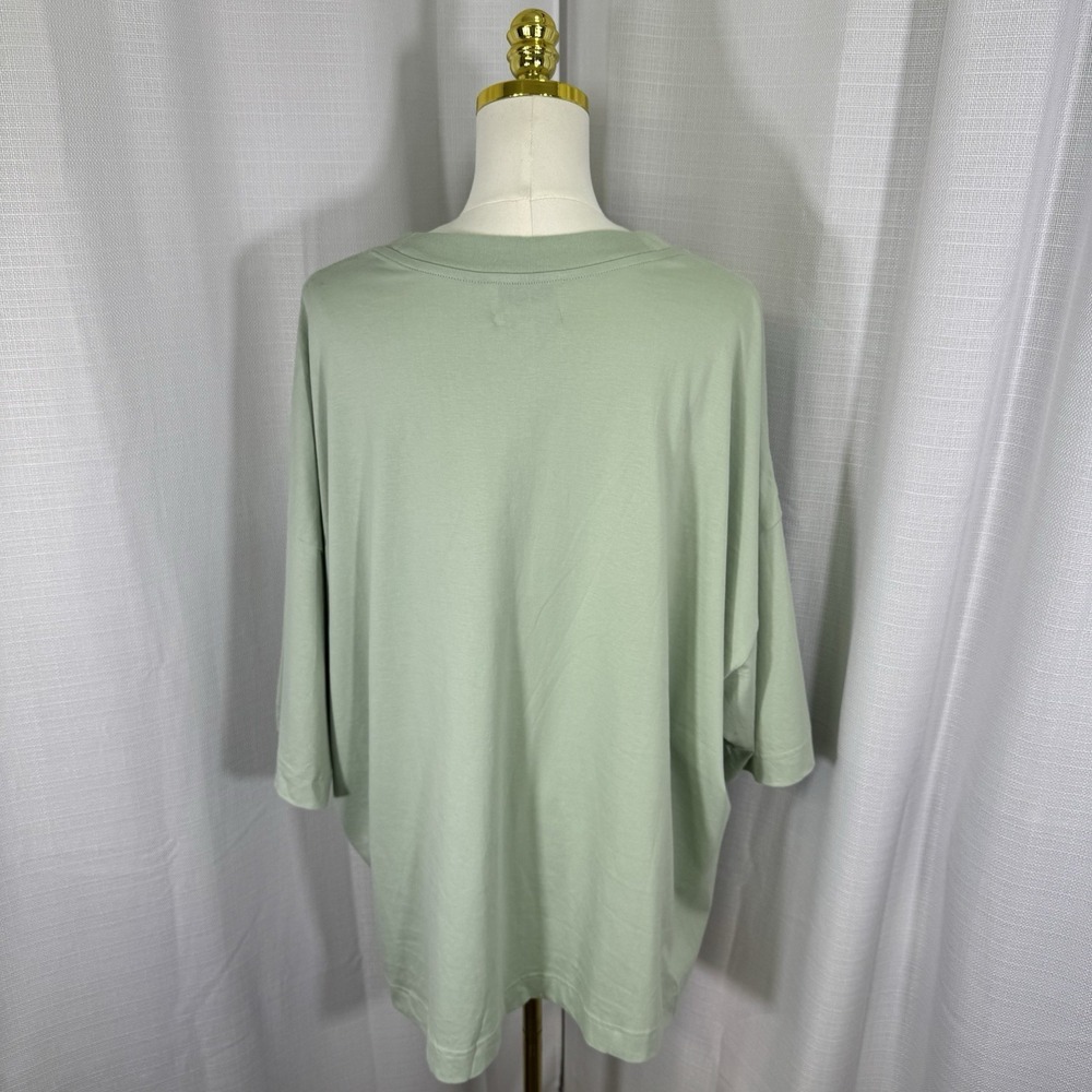 NEW COS Women's L / XL Oversized Tee Tshirt 100% Organic Cotton Boxy Green - Picture 3 of 13